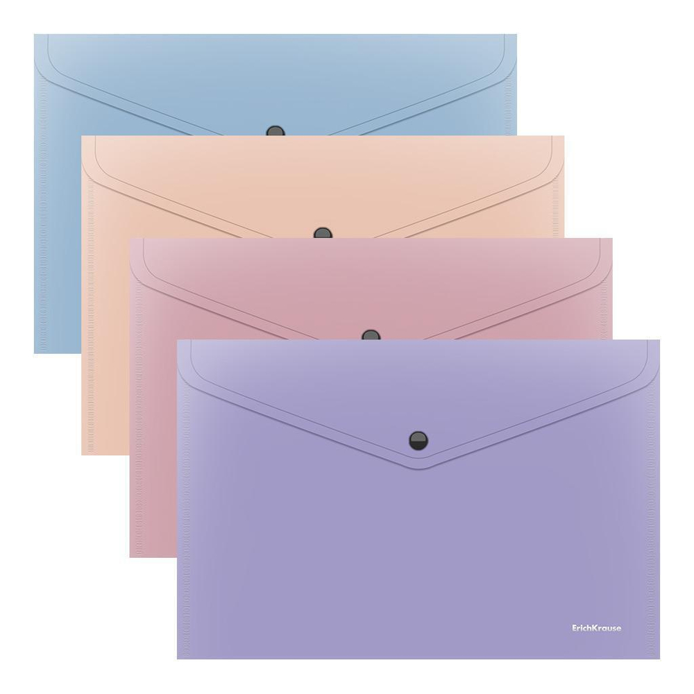 Папка-конверт на кнопке A4 пластиковая непрозрачная "Soft Manga" (ErichKrause)