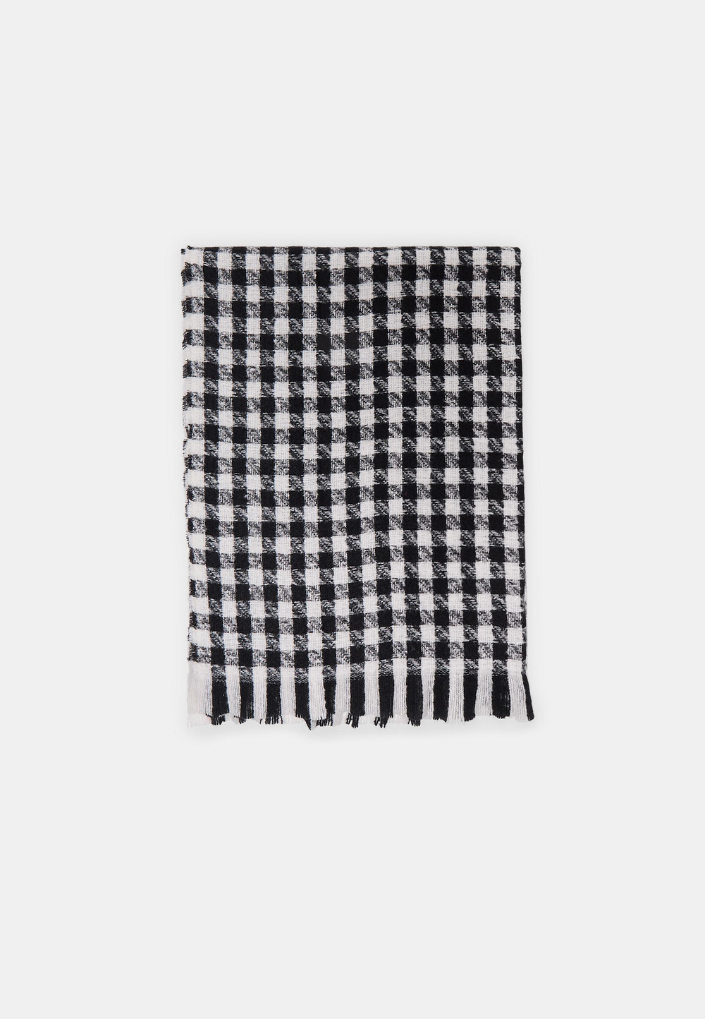 STRADIVARIUS Клетчатый шарф, черный