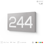 Номер на дверь 244, табличка на дверь для офиса, квартиры, кабинета, аудитории, склада, серый 120х70 мм, Айдентика Технолоджи