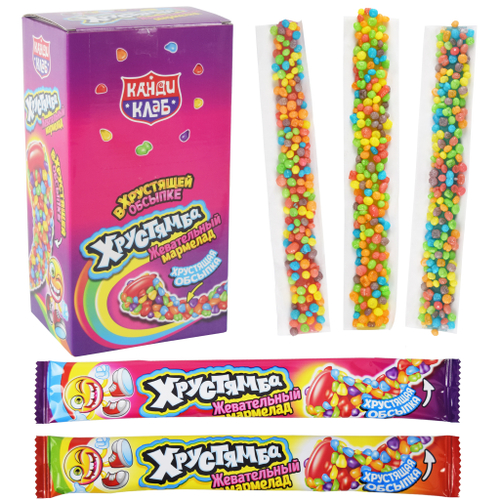 Жевательный мармелад в хрустящей обсыпке "Хрустямба" 15г*24шт*12 блоков