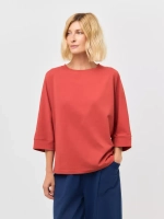 Футболка оверсайз большие размеры летучая мышь терракотовый