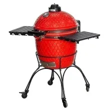 Керамический угольный гриль DinoEgg Classic Red, 46 см, с ножками и столиками
