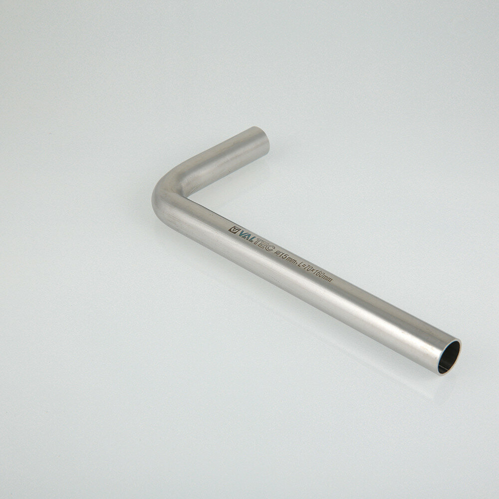 Отвод VALTEC 15х15мм, безраструбный 90°, нерж. сталь, L= 100х600мм, VTi.960. I.151060