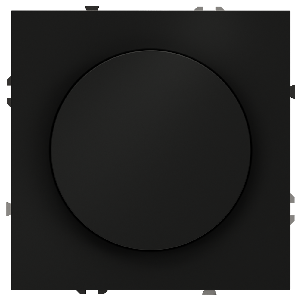 Светорегулятор встраиваемый VOLTUM S70 поворотно-нажимной 600 Вт, (черный матовый)