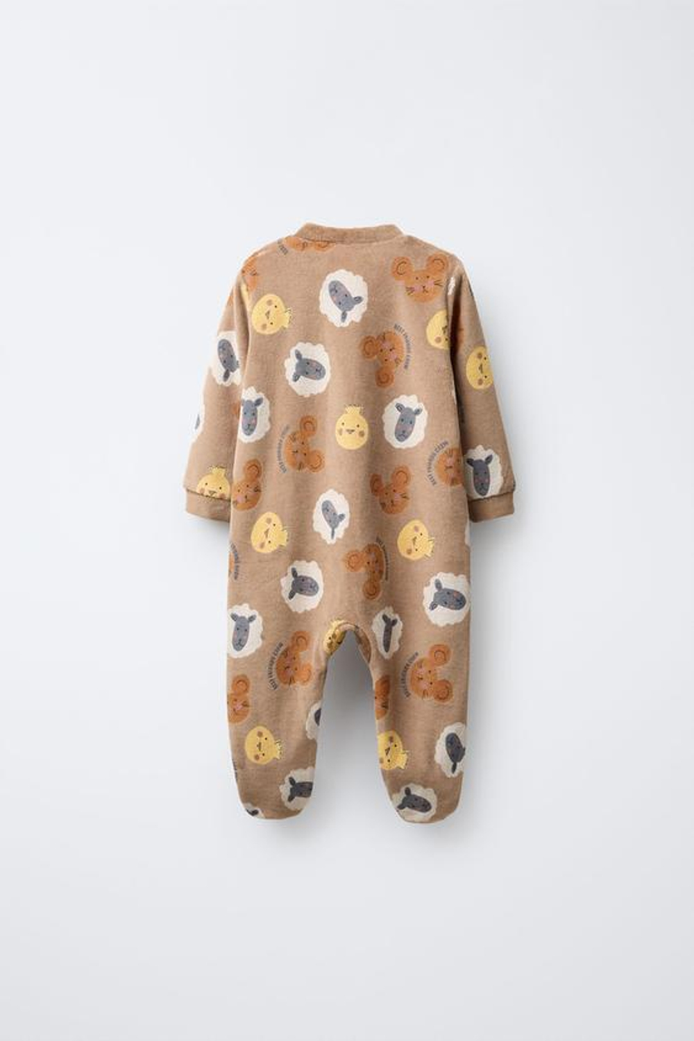 ZARA КОМБИНЕЗОН ИЗ ВЕЛЮРА С ЖИВОТНЫМ ПРИНТОМ, КОРИЧНЕВЫЙ