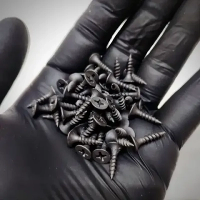 Шуруп - саморез 3,5*16мм универсальный - 50 штук (по металлу, дереву, гипсокартону) шлиц Ph-2 (цвет - черный)