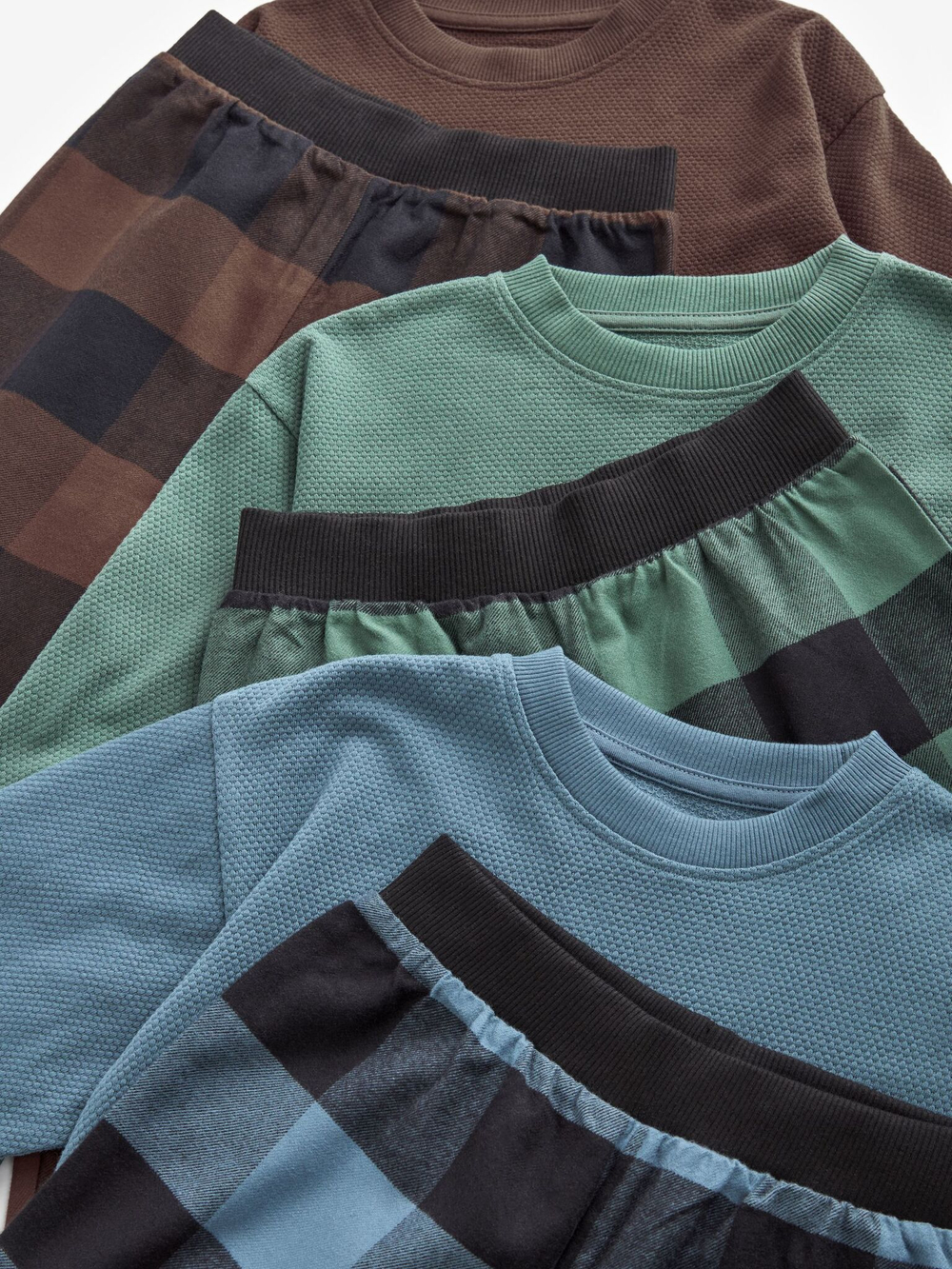 Пижама для мальчика Next K99-122, 3 шт., Хаки, Голубой, Коричневый