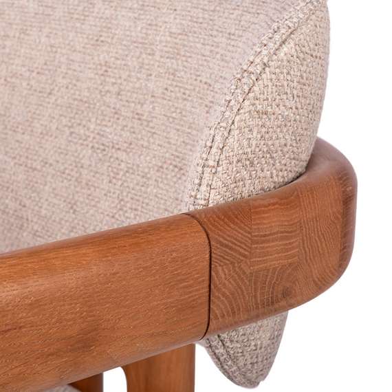 Стул Oberon, бежевая рогожка, ножки орех