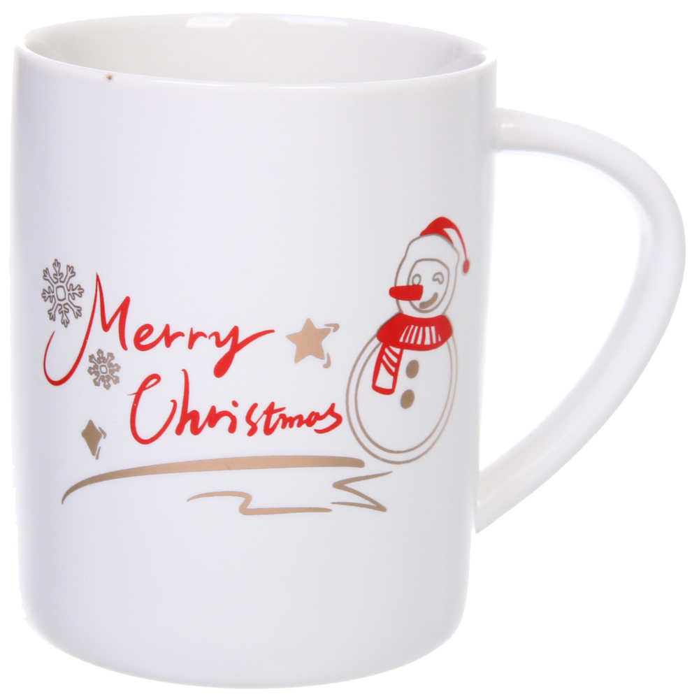 Кружка керамическая 450мл «С рождеством» с крышкой и ложкой