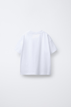 ZARA ФУТБОЛКА С АНИМАЛИСТИЧЕСКИМ ПРИНТОМ, БЕЛЫЙ