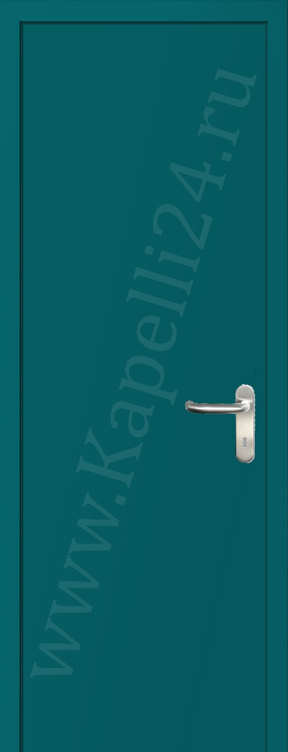 Дверь влагостойкая пластиковая KAPELLI multicolor ДГ RAL 5021 Водная синь + коробка