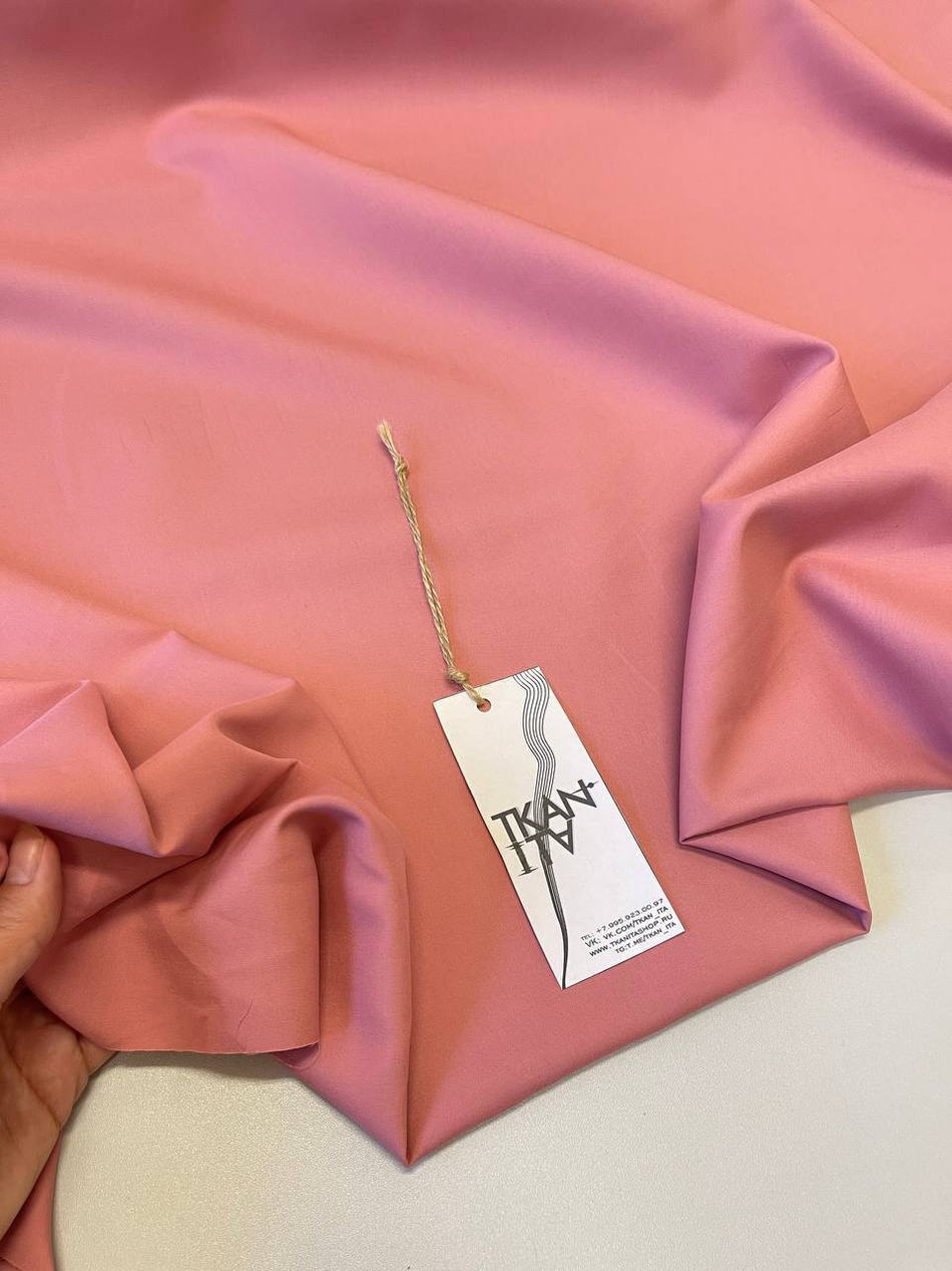 Курточно-тренчевый однотонный хлопок (без пропитки) (Christian Dior, 100%хлопок, Розовое цветение, 156, 190 гр/м2)