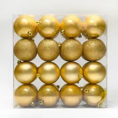Набор пластиковых шаров Онтарио 80 мм., золото, 32 шт., Christmas DeLuxe (89588)