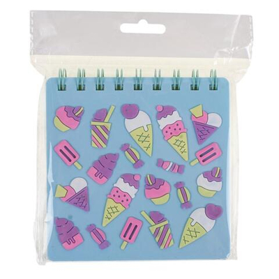 Блокнот "Icecream" 11,8*12,6 см 80л спираль силиконовая обложка, 4 дизайна