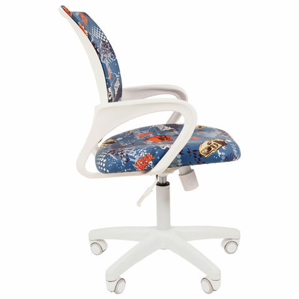 Кресло детское СН KIDS 103, с подлокотниками, синее с рисунком "Машинки", 7027830