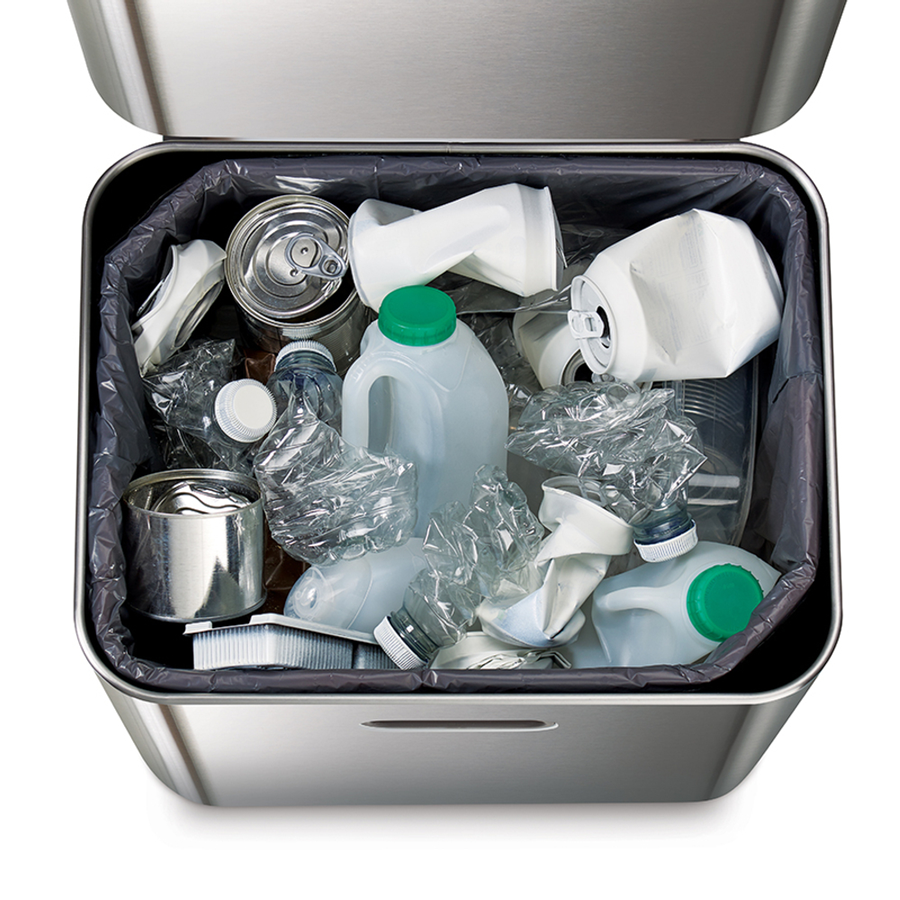 Контейнер для мусора с двумя баками totem max, 60 л, нержавеющая сталь