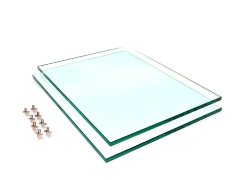 Комплект полированных стеклянных полок для подставок Риф-300 (2шт. 412х309х10мм.)