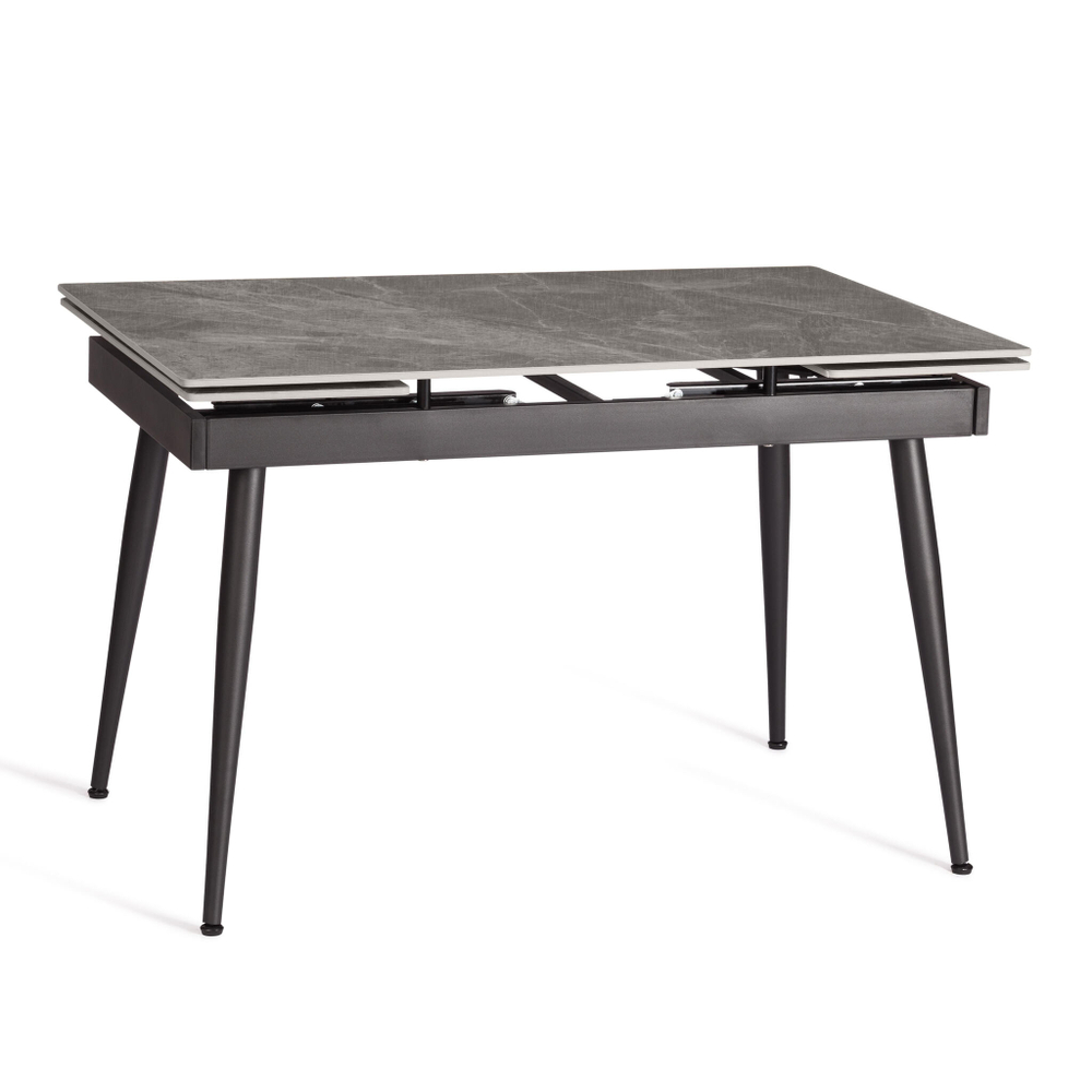 Стол обеденный Lord Grey/Лорд Грей столешница керамика (глянцевая) / опоры металл, серый/чёрный, (120+30+30)x80x75(+1) см