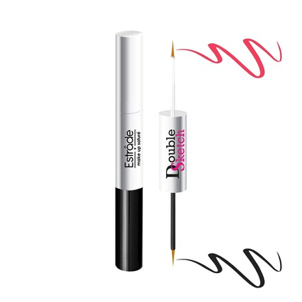 Estrade Подводка для глаз Double Sketch, жидкая, двусторонняя, тон №03, Черный-розовый, 24 мл
