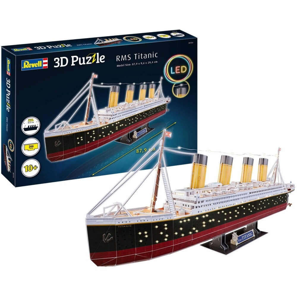Revell - 3D пазл RMS Titanic LED Edition 266 элементов. 00154 / артикул   00154  / GTIN 4009803001548