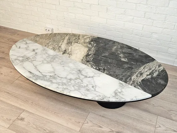 Журнальный стол SC-12, 130х60х38 см, мрамор, дерево