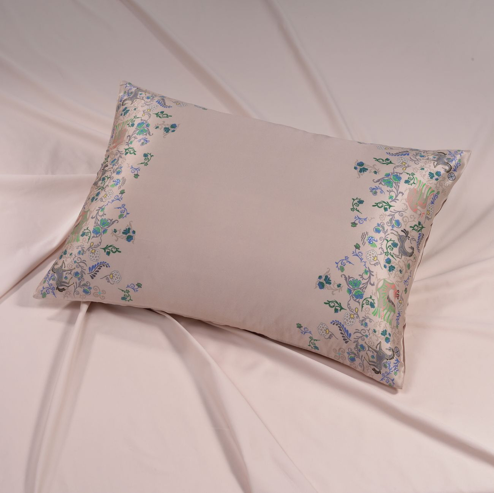 Наволочка 50x70 Mollen Цветок папоротника пудровая хлопковая