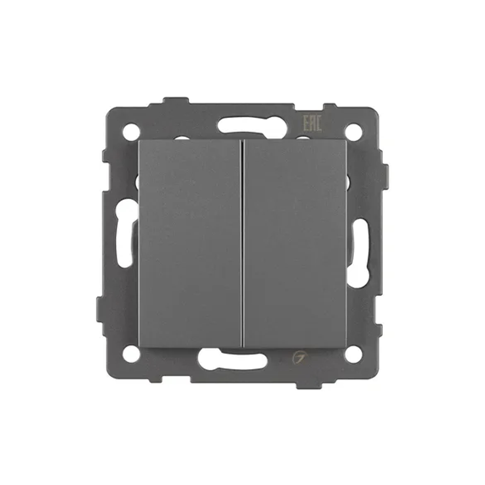 Механизм выключателя двухклавишный непроходной SWT-MK02-PL-GR-V (250V, 10A) (Arlight, -) 049889