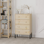 Комод деревянный 4 ящика Раст, с органайзерами для хранения вещей, на металлических ножках, из массива сосны в натуральной отделке