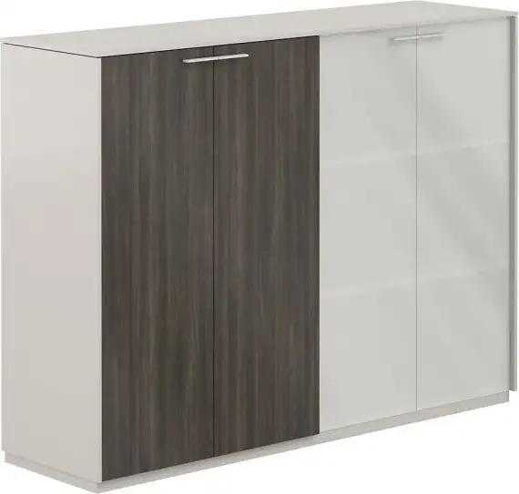 NZ-0305+NZ-0335.GS.BT.GLM / Шкаф средний + Шкаф средний со стеклом мат. GLM, обвязка GS, фасады BT / 1624х450х1200, обвязка GS, фасады BT, стекло матовое GLM