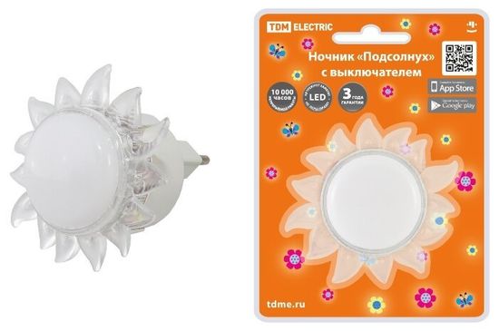 Ночник светодиодный LEEK ПОДСОЛНУХ 0,4 В 220 В выключатель