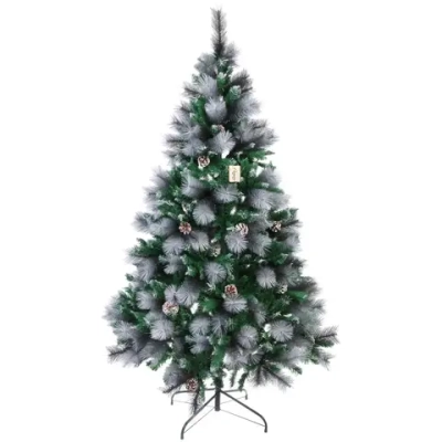 Ёлка «Богемия» 180 см, ПВХ+Леска, шишки, белое напыление (680 веток)