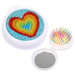 Расческа массажная детская складная «КАРАМЕЛЬ», сердечко, цвет голубой, d-6см (пакет с подвесом)