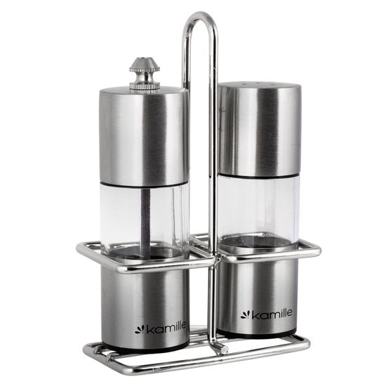 Набор для специй мельница и солонка на подставке Kamille КМ-7052