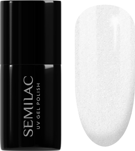 Semilac UV Hybrid Black & White - Гибридный лак для ногтей оттенок 091 Glitter Milk, 7 ml