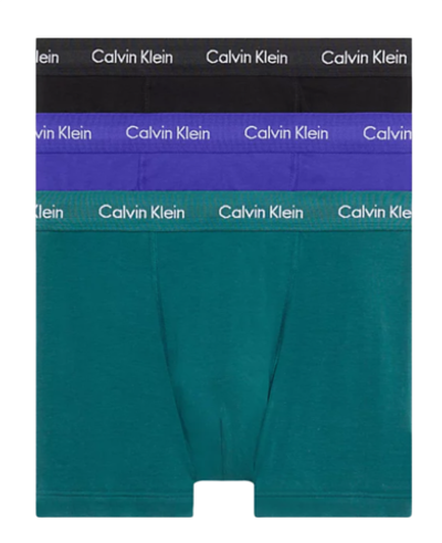 Мужские спортивные боксеры Calvin Klein Cotton Stretch Trunk 3P - spectrum blue/black/atlantic deep
