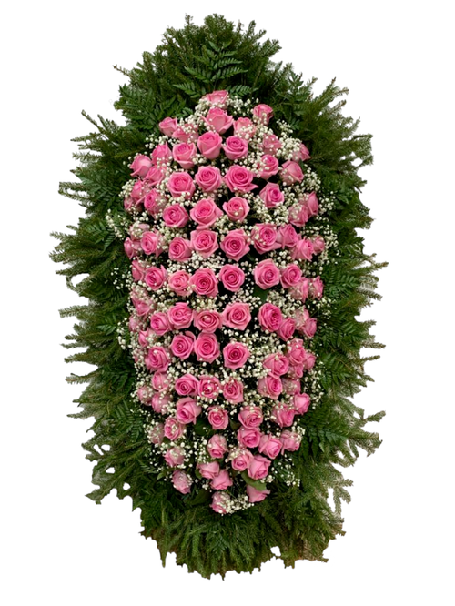 Траурный венок из живых цветов №26 (150 см)
