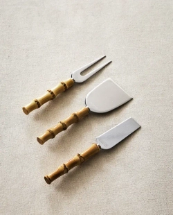 ZARA СЕРВИРОВОЧНЫЙ НАБОР ДЛЯ СЫРА С БАМБУКОВОЙ РУЧКОЙ