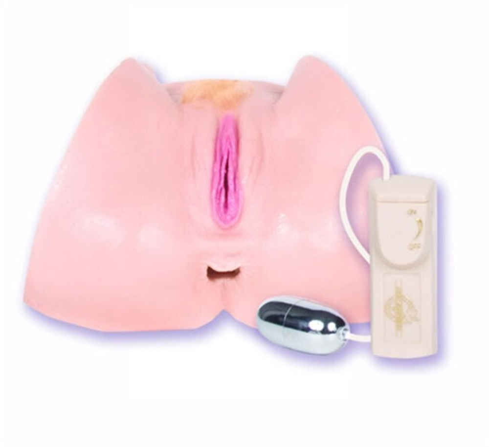 Вагина и анус Nikki Tyler с желтыми волосиками (с вибрацией) (Цвет: телесный)