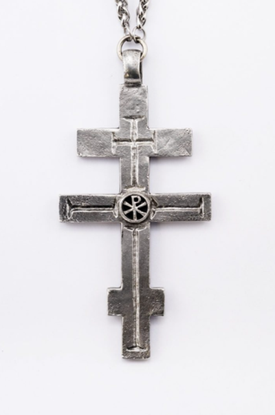 Крест священника “Даруй крепость Твою рабу Твоему” (серебрение)