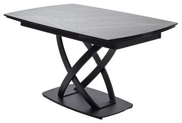 Стол FOGGIA 140 KL-136 Серый мрамор матовый, итальянская керамика/черный каркас