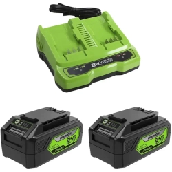 Аккумуляторная газонокосилка Greenworks GD24X2LM411 (2 x 4 Ач, ЗУ) 2520907UD