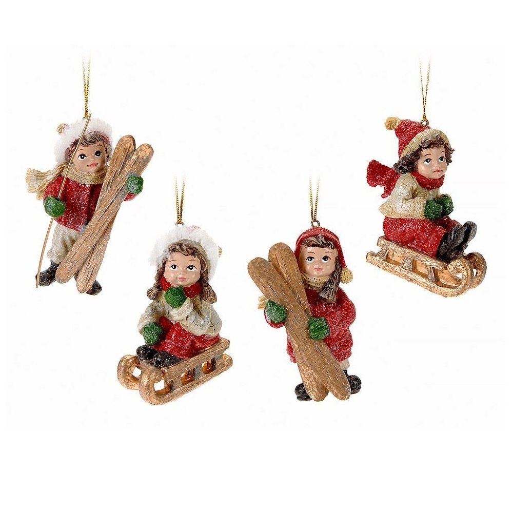 Девочка на санях/мальчик на лыжах