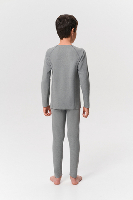 Термобелье детское двухстороннее LEGENDA Elite с длинным рукавом черное/серое