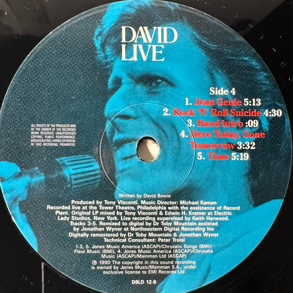 David Bowie ‎– David Live 2LP (Англия 1990г.)