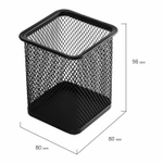 Подставка-органайзер BRAUBERG «Germanium», металлическая, квадратное основание, 98×80×80 мм, черная, 3 штуки в комплекте.