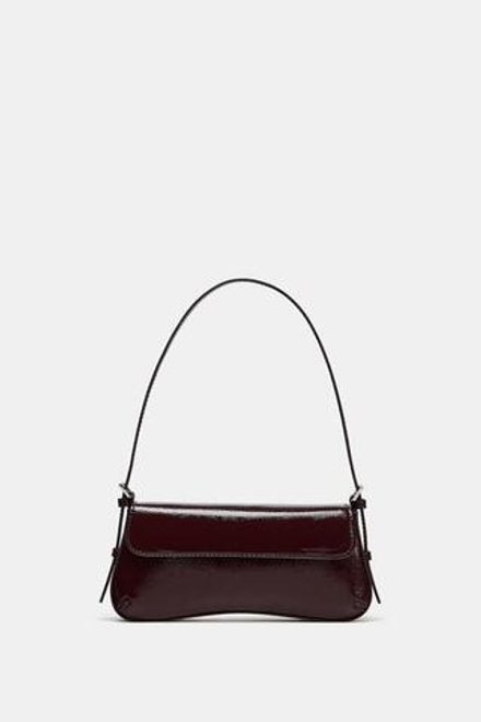 ZARA СУМКА С КЛАПАНОМ ЧЕРЕЗ ПЛЕЧО, БОРДОВО-КРАСНЫЙ