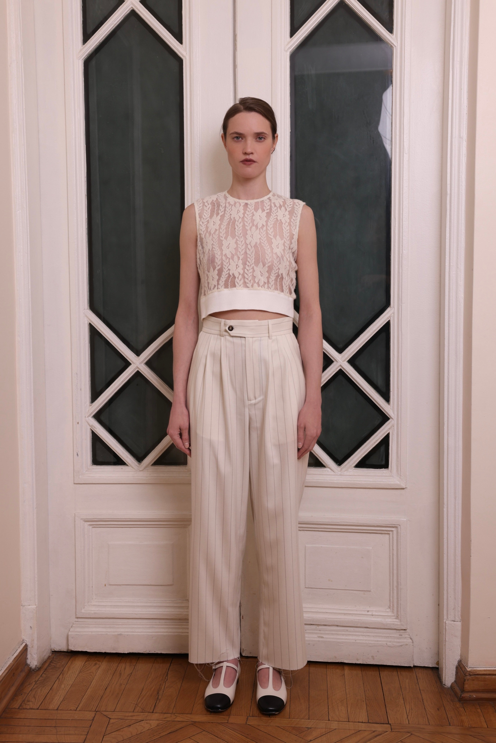 Топ кружевной, молочный