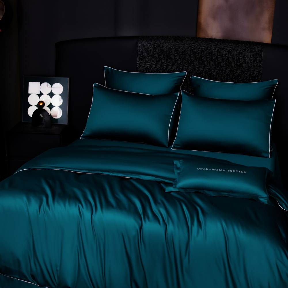 КПБ Однотонный Сатин Премиум на резинке OCPR007, Евро, 4 наволочки, простынь 140*200*30