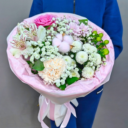 Авторский букет с хлопком