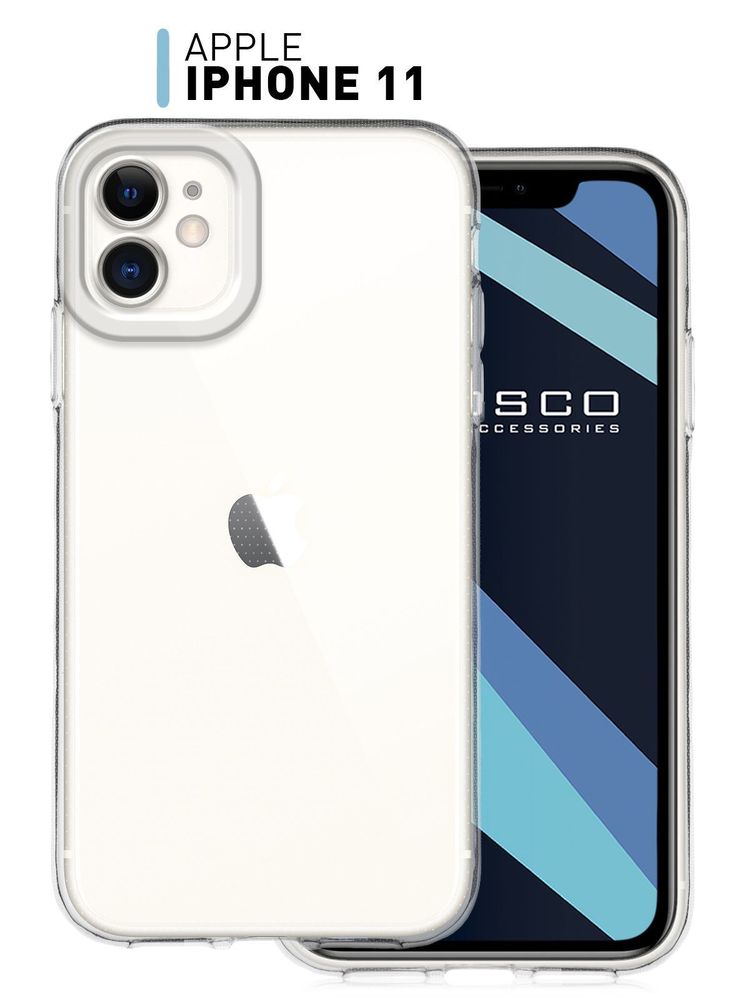 Чехол ROSCO для Apple iPhone 11 (арт. IP11-TPU-01-TRANSPARENT)